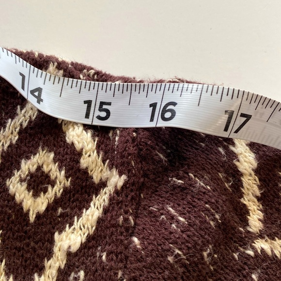 MAURICES BROWN WHITE MAGENTA  COZY CARDIGAN with HOODIE Sz M GUC - Picture 6 of 11